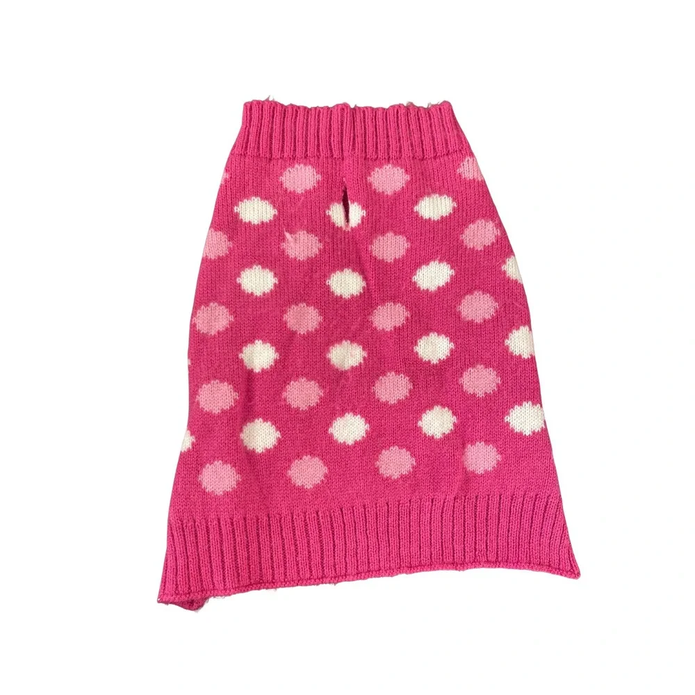 Lot of 4 SM-MED‎ 14-17 lb. Dog Sweaters Coats Apparel Pink Camo Polka Dot Argyle